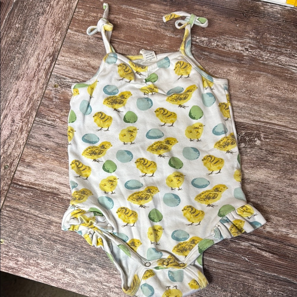 Kate Quinn Yellow and Blue Chick Print One Piece